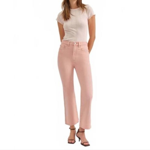 Daze Pants - DAZE Soho High Rise Ankle Flare Jeans in Rosewater Pink NWT 29